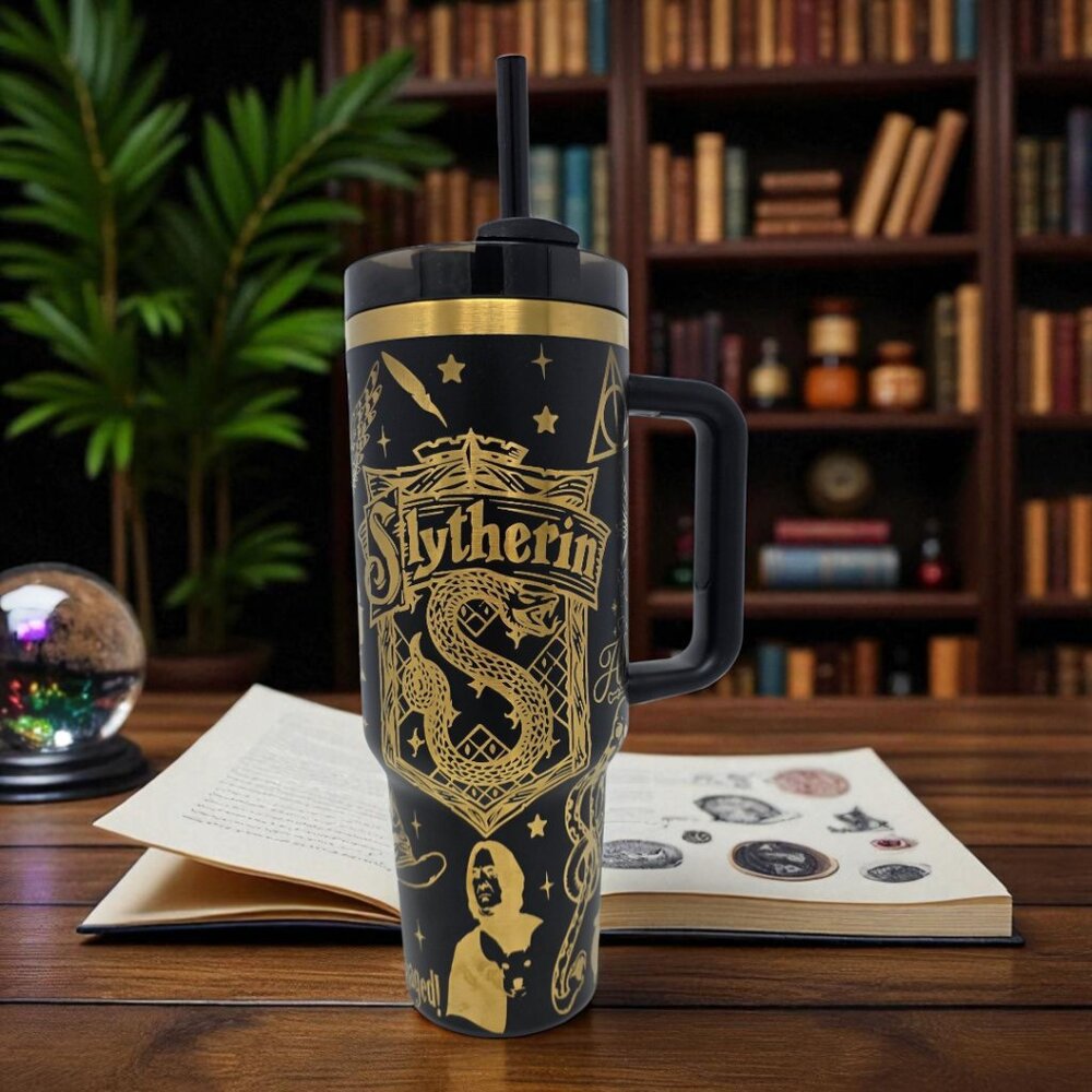Harry Potter  40 oz Black with Gold Underlay Laser Engraved Tumbler